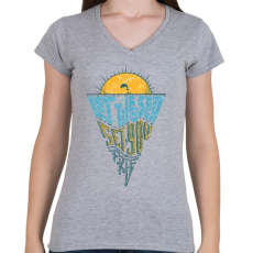 PRINTFASHION A tenger felszabadít - Női V-nyakú póló - Sport szürke
