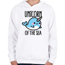 PRINTFASHION A tenger unikornisa - Gyerek kapucnis pulóver - Fehér