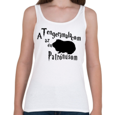 PRINTFASHION A Tengerimalacom az én Patrónusom - Női atléta - Fehér női trikó