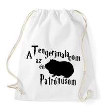 PRINTFASHION A Tengerimalacom az én Patrónusom - Sportzsák, Tornazsák - Fehér tornazsák