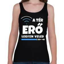 PRINTFASHION A térerő legyen veled - Női atléta - Fekete női trikó