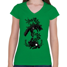 PRINTFASHION a természet körforgása - Női V-nyakú póló - Zöld női póló