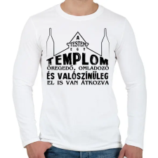 PRINTFASHION A testem egy templom - Férfi hosszú ujjú póló - Fehér férfi póló