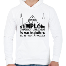 PRINTFASHION A testem egy templom - Férfi kapucnis pulóver - Fehér férfi pulóver, kardigán