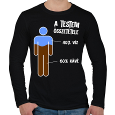 PRINTFASHION A testem összetétele - Férfi hosszú ujjú póló - Fekete