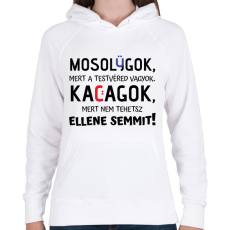 PRINTFASHION A testvéred vagyok :) - fekete - Női kapucnis pulóver - Fehér