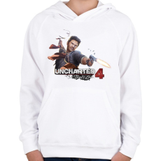 PRINTFASHION A Thief’s End - Gyerek kapucnis pulóver - Fehér