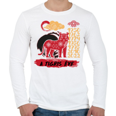 PRINTFASHION A tigris éve - Férfi hosszú ujjú póló - Fehér