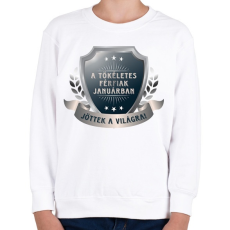PRINTFASHION A tökéletes férfiak január - Gyerek pulóver - Fehér