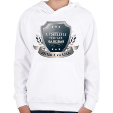 PRINTFASHION A tökéletes férfiak május - Gyerek kapucnis pulóver - Fehér gyerek pulóver, kardigán