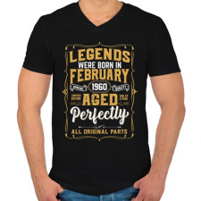 PRINTFASHION A tökéletes legendák februárban születtek - Férfi V-nyakú póló - Fekete férfi póló