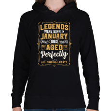 PRINTFASHION A tökéletes legendák januárban születtek - Női kapucnis pulóver - Fekete