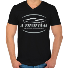 PRINTFASHION A Toyotám nélkül - Férfi V-nyakú póló - Fekete