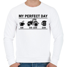 PRINTFASHION A traktoros tökéletes napja - Férfi pulóver - Fehér