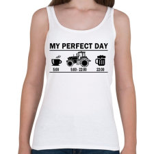 PRINTFASHION A traktoros tökéletes napja - Női atléta - Fehér női trikó