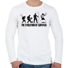 PRINTFASHION A túlélés evolúciója - Férfi hosszú ujjú póló - Fehér