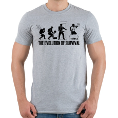 PRINTFASHION A túlélés evolúciója - Férfi póló - Sport szürke