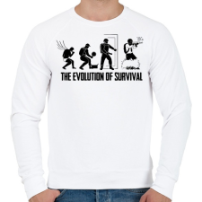 PRINTFASHION A túlélés evolúciója - Férfi pulóver - Fehér férfi pulóver, kardigán
