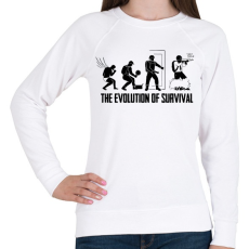 PRINTFASHION A túlélés evolúciója - Női pulóver - Fehér