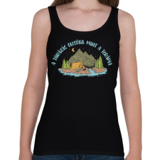 PRINTFASHION A túrázás olcsóbb mint a terápia - Női atléta - Fekete női trikó