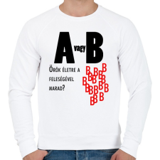 PRINTFASHION A vagy B - Férfi pulóver - Fehér férfi pulóver, kardigán