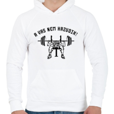 PRINTFASHION A vas nem hazudik - Férfi kapucnis pulóver - Fehér férfi pulóver, kardigán