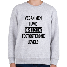 PRINTFASHION A vegán férfiak 13%-al magasabb tesztoszteronnal rendelkeznek - Gyerek pulóver - Sport szürke