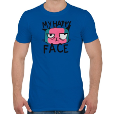 PRINTFASHION A vidám arckifejezésem - macska - Férfi póló - Királykék férfi póló