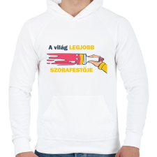 PRINTFASHION A világ legjobb festője - Férfi kapucnis pulóver - Fehér női pulóver, kardigán