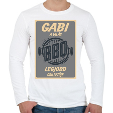 PRINTFASHION A világ legjobb grillezője - Névvel - Férfi hosszú ujjú póló - Fehér férfi póló