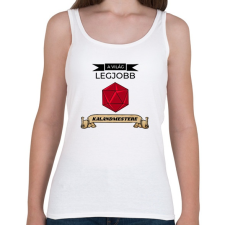 PRINTFASHION A Világ Legjobb Kalandmestere (Fekete) - Női atléta - Fehér női trikó