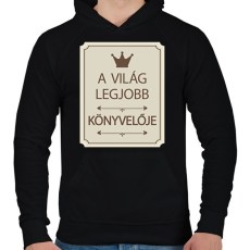 PRINTFASHION A világ legjobb könyvelője - Koronával - Férfi kapucnis pulóver - Fekete