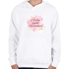 PRINTFASHION A világ legjobb kozmetikusa - Gyerek kapucnis pulóver - Fehér