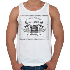 PRINTFASHION A világ legjobb motorosa - Névvel - Férfi atléta - Fehér atléta, trikó