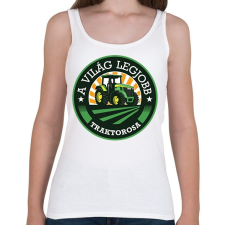 PRINTFASHION A világ legjobb traktorosa - Zöld - Női atléta - Fehér női trikó