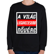 PRINTFASHION A világ legviccesebb nővére - Gyerek pulóver - Fekete gyerek pulóver, kardigán