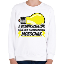PRINTFASHION A villanyszerlők sötétben is otthonosan mozognak - Gyerek pulóver - Fehér gyerek pulóver, kardigán