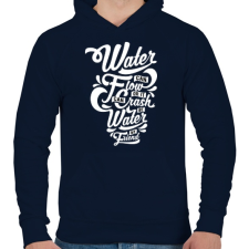 PRINTFASHION A víz a barátom - Férfi kapucnis pulóver - Sötétkék férfi pulóver, kardigán