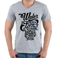 PRINTFASHION A víz a barátom  - Férfi V-nyakú póló - Sport szürke
