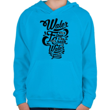 PRINTFASHION A víz a barátom  - Gyerek kapucnis pulóver - Azúrkék gyerek pulóver, kardigán