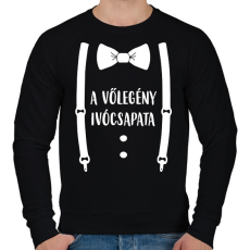 PRINTFASHION A vőlegény ivócsapata - Férfi pulóver - Fekete