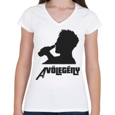 PRINTFASHION A VŐLEGÉNY - Női V-nyakú póló - Fehér női póló