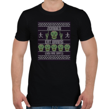 PRINTFASHION A zombik agyat esznek, biztonságban vagy. - Férfi póló - Fekete férfi póló