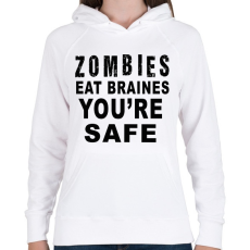 PRINTFASHION A zombik agyat esznek! - Női kapucnis pulóver - Fehér