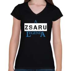 PRINTFASHION A zsaru legenda - Női V-nyakú póló - Fekete