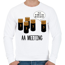 PRINTFASHION AA meeting - Férfi pulóver - Fehér férfi pulóver, kardigán