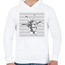 PRINTFASHION Aaaah! - Kecske - Férfi kapucnis pulóver - Fehér