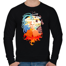 PRINTFASHION Aang legendája - Férfi pulóver - Fekete férfi pulóver, kardigán