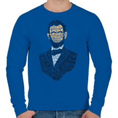 PRINTFASHION Abraham Lincoln - Férfi pulóver - Királykék