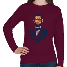 PRINTFASHION Abraham Lincoln - Női pulóver - Bordó
